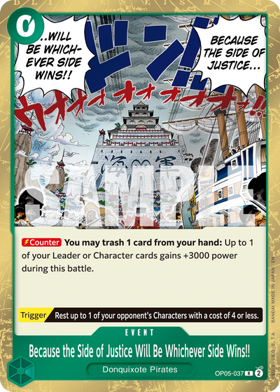 Because the Side of Justice Will Be Whichever Side Wins!! OP05-037_r1 One Piece Card The Best Vol. 2 One Piece Karte