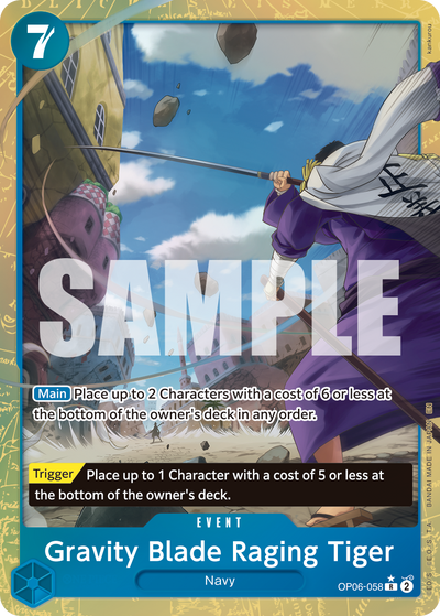 Gravity Blade Raging Tiger OP06-058 (Parallel 1) One Piece Card The Best Vol. 2 One Piece Karte