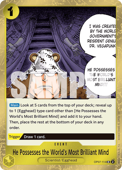 He Possesses the World's Most Brilliant Mind OP07-114 (Parallel 1) One Piece Card The Best Vol. 2 One Piece Karte