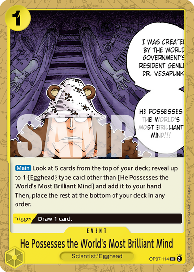 He Possesses the World's Most Brilliant Mind OP07-114_r1 One Piece Card The Best Vol. 2 One Piece Karte