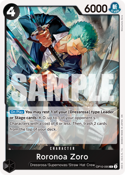 Roronoa Zoro OP10-095_r1 One Piece Card The Best Vol. 2 One Piece Karte