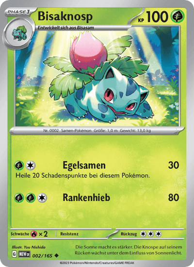 Bisaknosp 002/165 151 Pokémon Karte