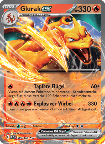 Glurak-ex 006/165 151 Pokémon Karte