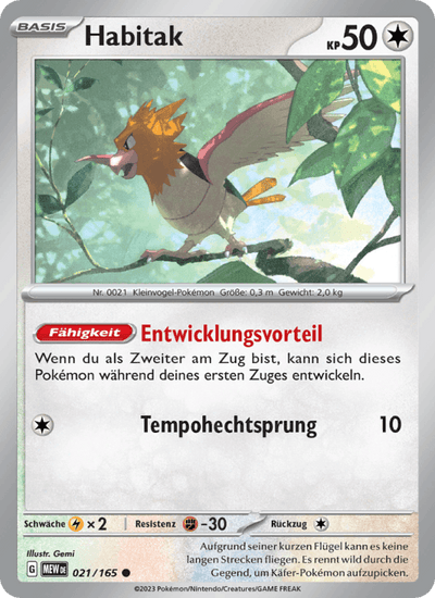 Habitak 021/165 151 Pokémon Karte