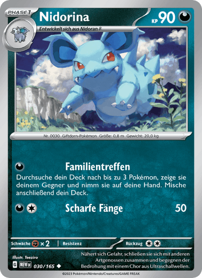 Nidorina 030/165 151 Pokémon Karte