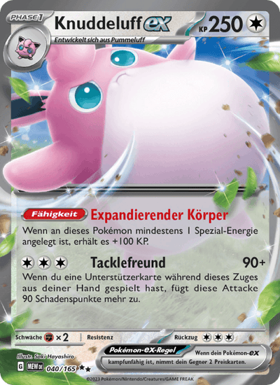Knuddeluff-ex 040/165 151 Pokémon Karte