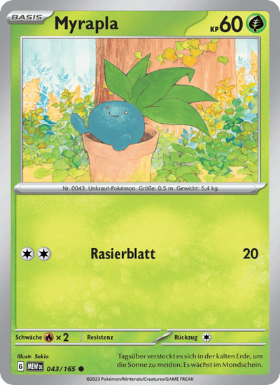Myrapla 043/165 151 Pokémon Karte