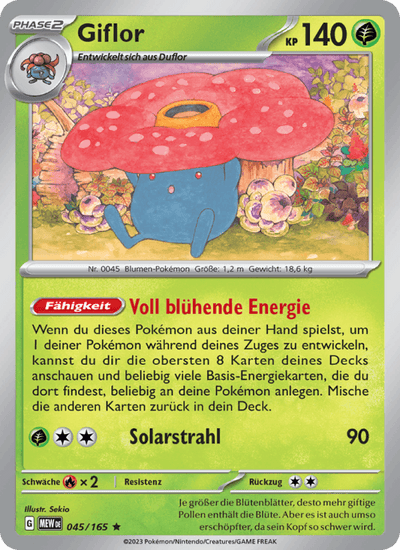 Giflor 045/165 151 Pokémon Karte