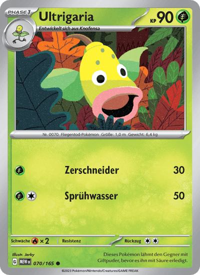 Ultrigaria 070/165 151 Pokémon Karte