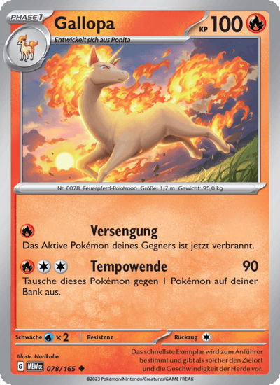 Gallopa 078/165 151 Pokémon Karte