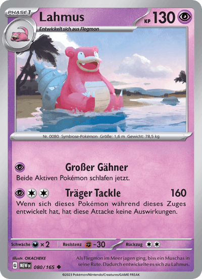 Lahmus 080/165 151 Pokémon Karte