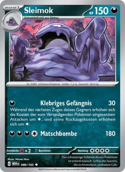 Sleimok 089/165 151 Pokémon Karte