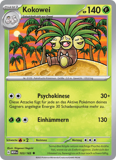 Kokowei 103/165 151 Pokémon Karte