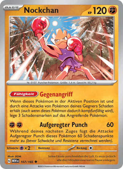 Nockchan 107/165 151 Pokémon Karte