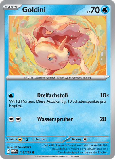 Goldini 118/165 151 Pokémon Karte