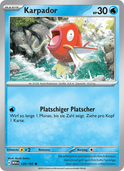 Karpador 129/165 151 Pokémon Karte