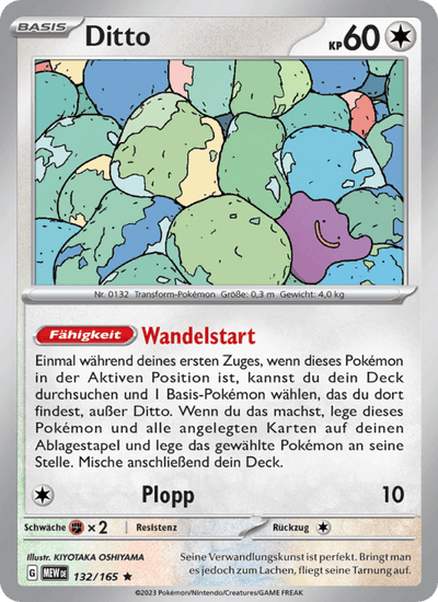 Ditto 132/165 151 Pokémon Karte