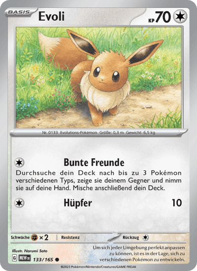 Evoli 133/165 151 Pokémon Karte