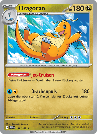 Dragoran 149/165 151 Pokémon Karte