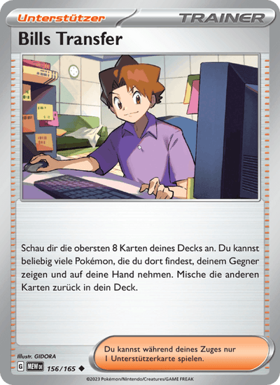 Bills Transfer 156/165 151 Pokémon Karte