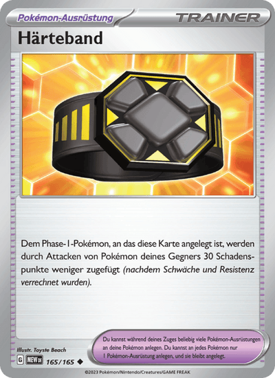 Härteband 165/165 151 Pokémon Karte