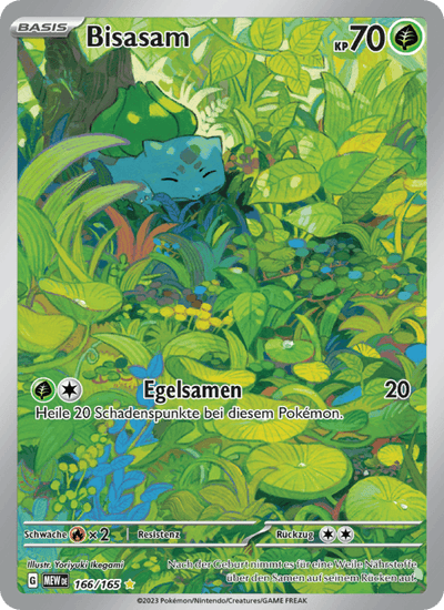 Bisasam 166/165 151 Pokémon Karte