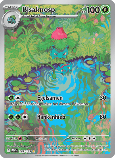 Bisaknosp 167/165 151 Pokémon Karte