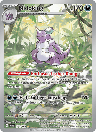 Nidoking 174/165 151 Pokémon Karte
