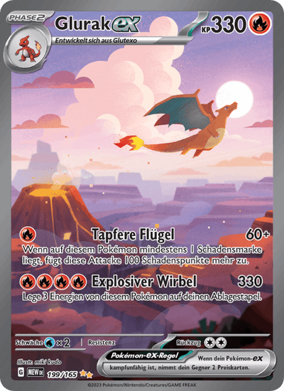 Glurak-ex 199/165 151 Pokémon Karte