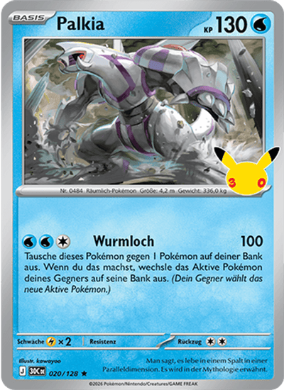 Palkia 020/128 30th Celebration Pokémon Karte