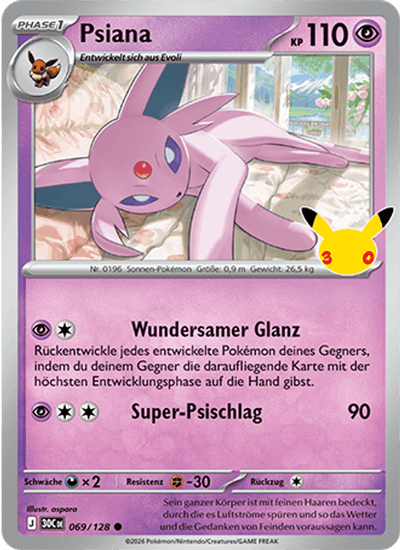 Psiana 069/128 30th Celebration Pokémon Karte