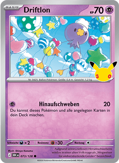 Driftlon 073/128 30th Celebration Pokémon Karte