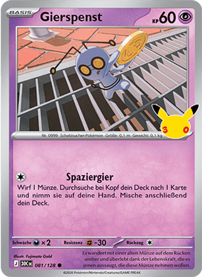 Gierspenst 081/128 30th Celebration Pokémon Karte