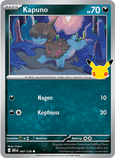 Kapuno 097/128 30th Celebration Pokémon Karte