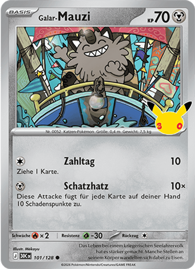 Galar-Mauzi 101/128 30th Celebration Pokémon Karte