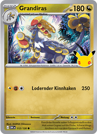 Grandiras 112/128 30th Celebration Pokémon Karte