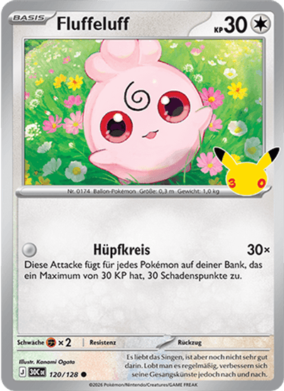 Fluffeluff 120/128 30th Celebration Pokémon Karte