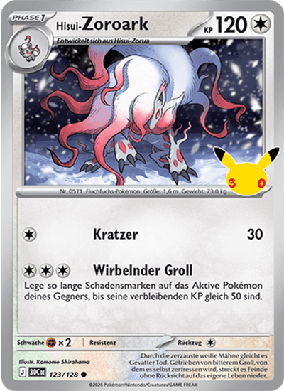 Hisui-Zoroark 123/128 30th Celebration Pokémon Karte