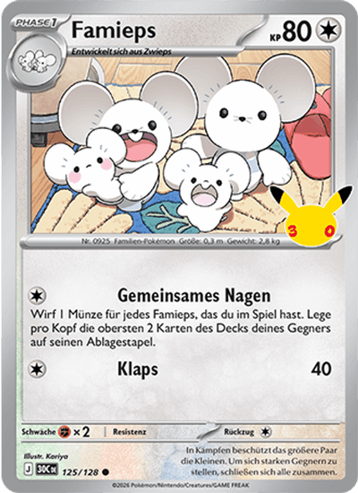 Famieps 125/128 30th Celebration Pokémon Karte