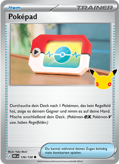 Poképad 126/128 30th Celebration Pokémon Karte