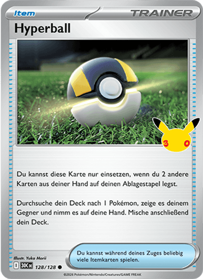 Hyperball 128/128 30th Celebration Pokémon Karte