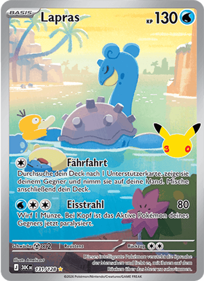 Lapras 131/128 30th Celebration Pokémon Karte
