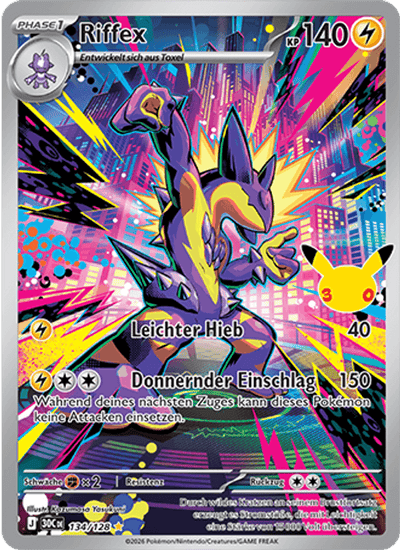 Riffex 134/128 30th Celebration Pokémon Karte