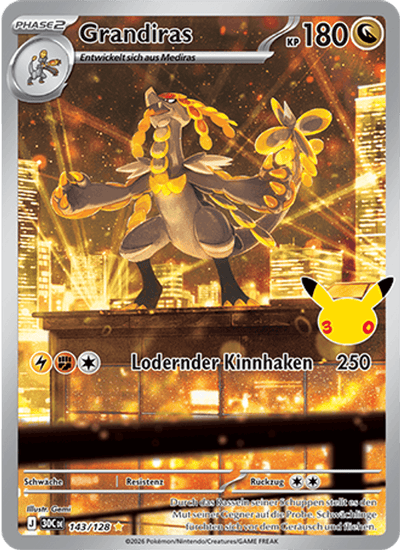 Grandiras 143/128 30th Celebration Pokémon Karte