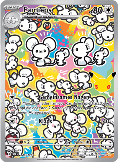 Famieps 146/128 30th Celebration Pokémon Karte