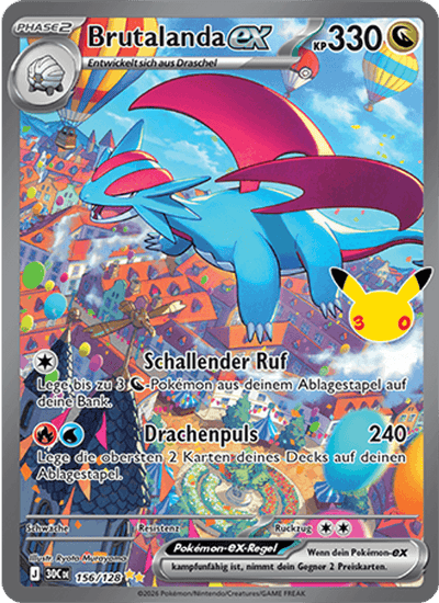 Brutalanda-ex 156/128 30th Celebration Pokémon Karte