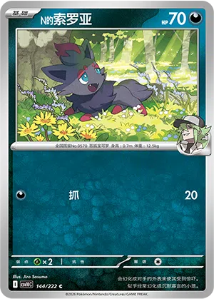 Ns Zorua 144/222 Chasing Glory Together Pokémon Karte