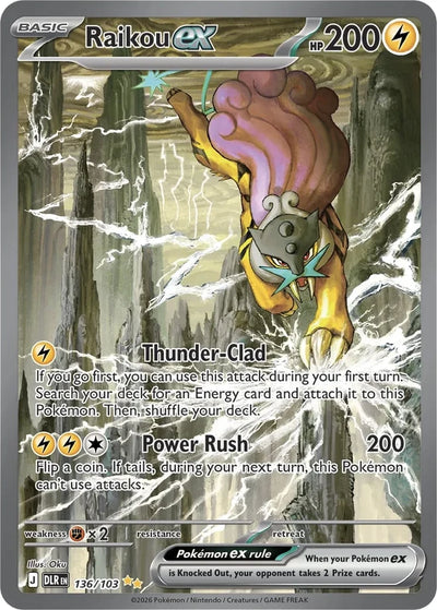 Raikou-ex 136/103 Delta-Herrschaft Pokémon Karte