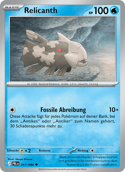 Relicanth 017/084 Dunkelnacht Pokémon Karte