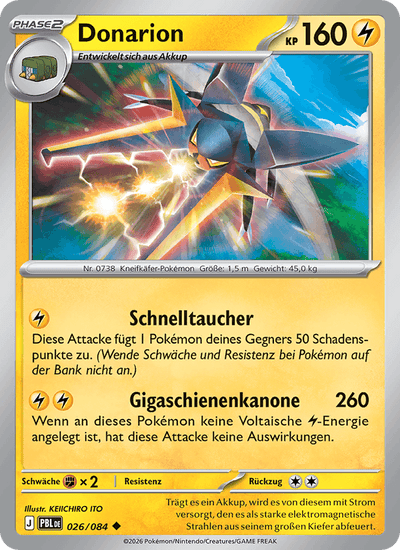 Donarion 026/084 Dunkelnacht Pokémon Karte